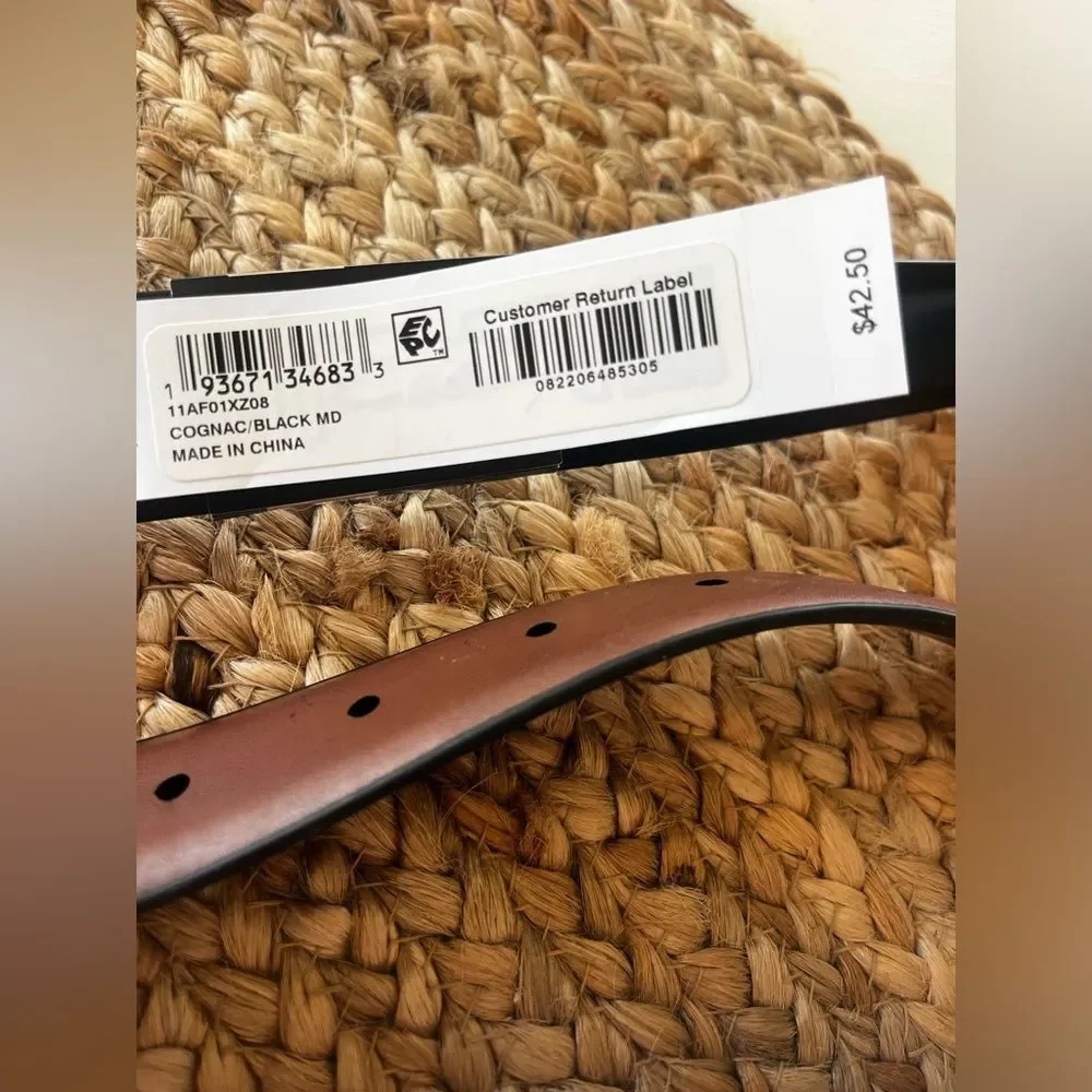 Alfani reversible Brown/Black Leather Belt with Silver Buckle